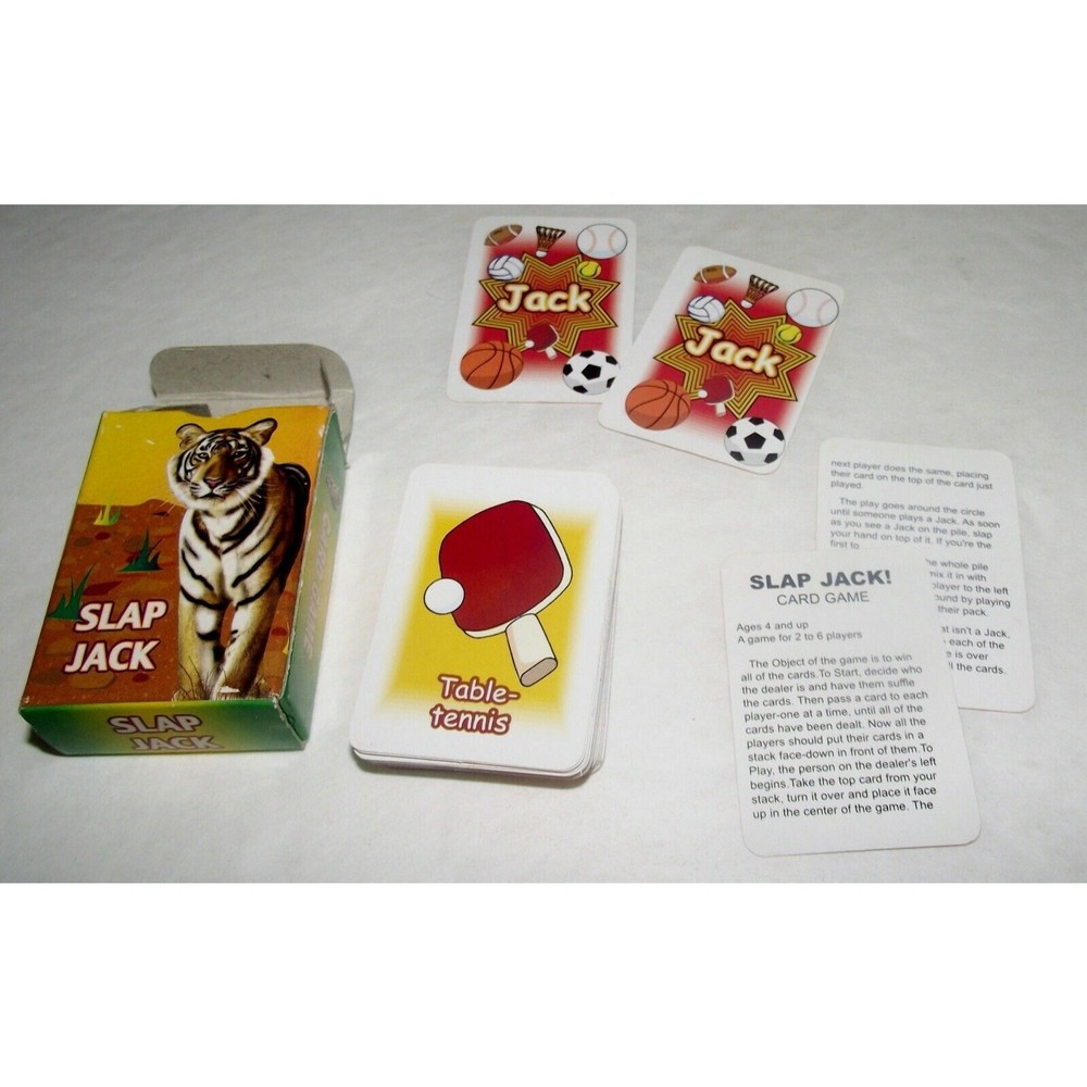 Miniature Slap Jack Card Game Tiger Sports Crisp Children Small Playing Vintage